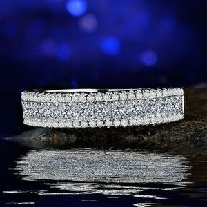 New Silver Simulated Diamonds Promise Ring